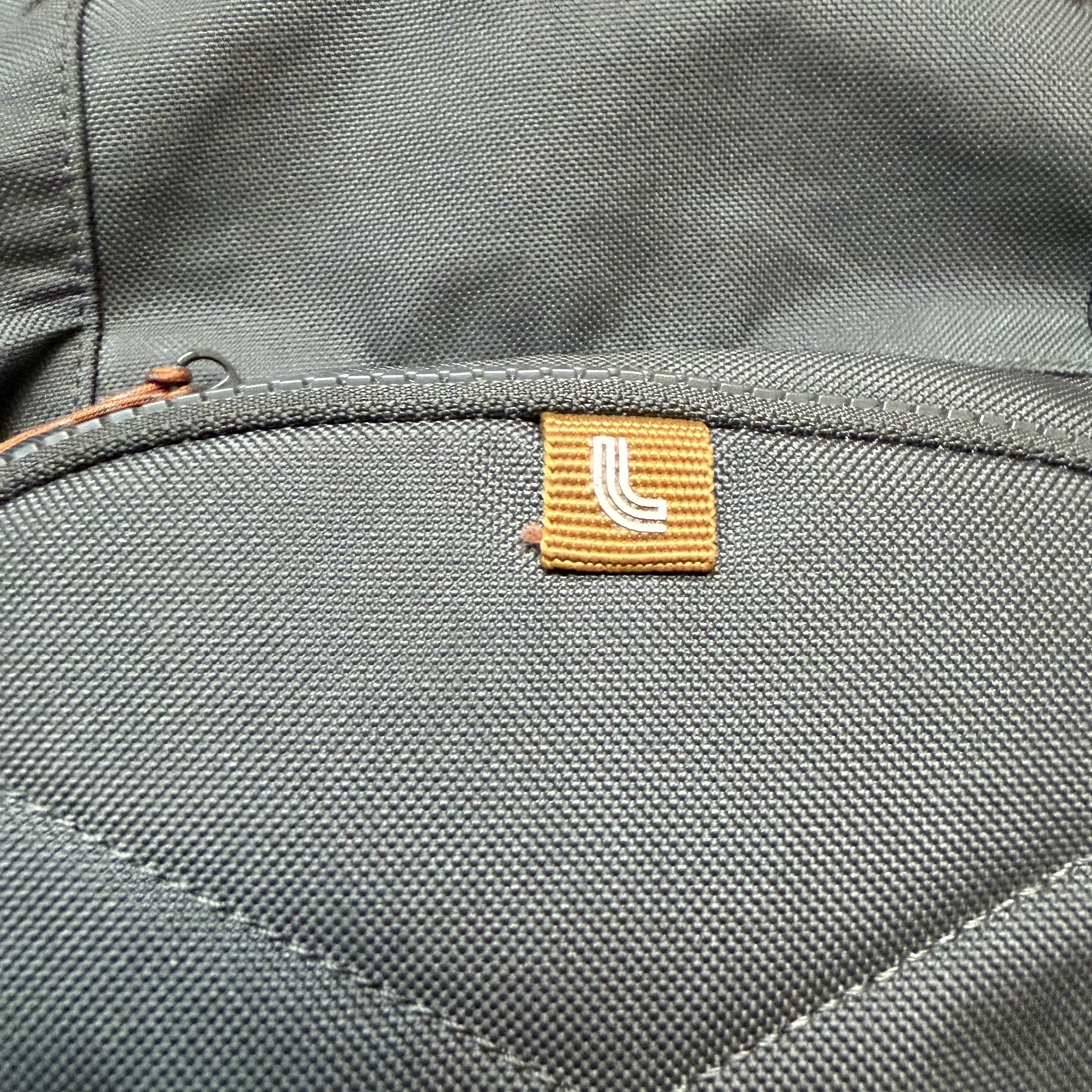 LOLE Quilted Backpack Gray Orange Laptop Compartment Travel Daypack Multi Pocket