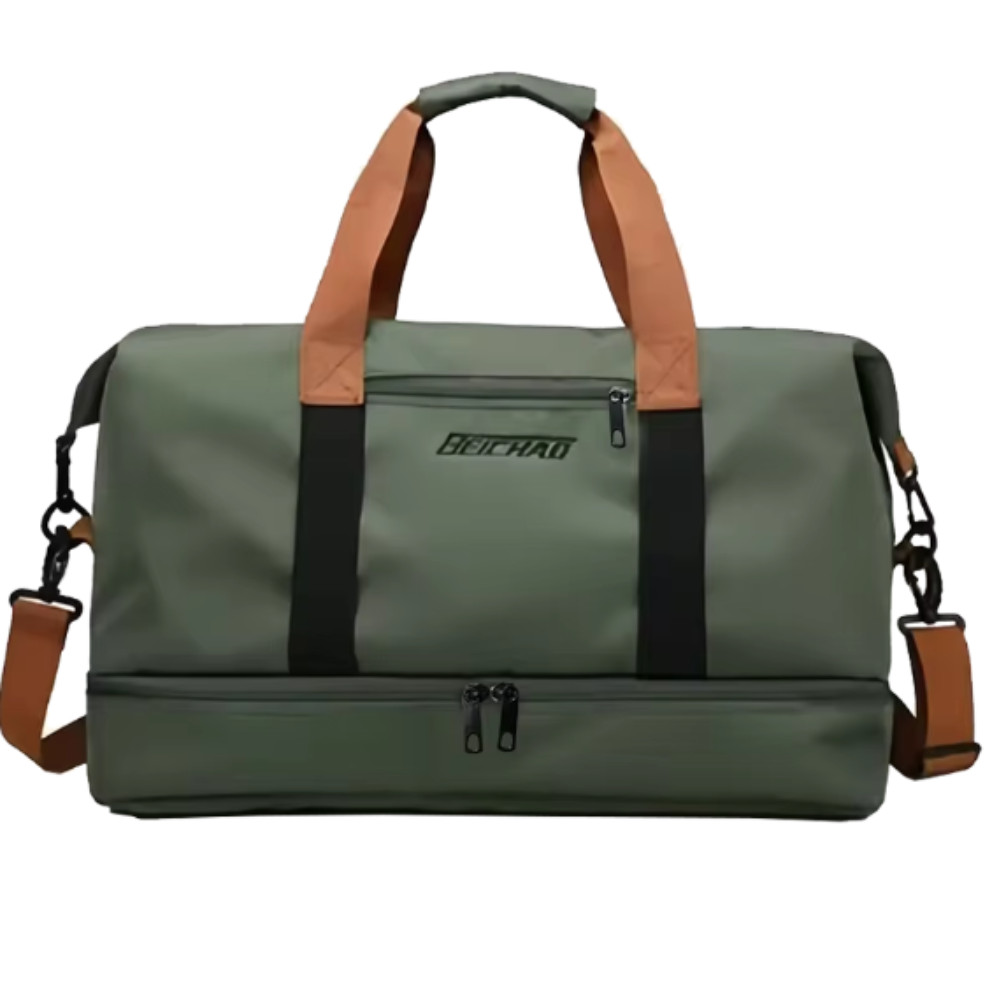 Green Travel Gym Duffle Bag Weekender Carry On Shoulder Crossbody Bag