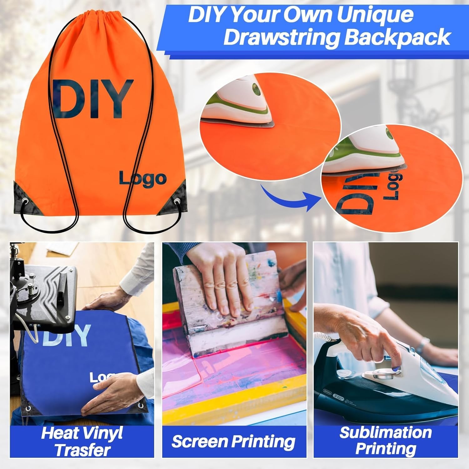 6PCS Drawstring Backpack – Drawstring Gym Bag Waterproof Bags Bulk String Backpa