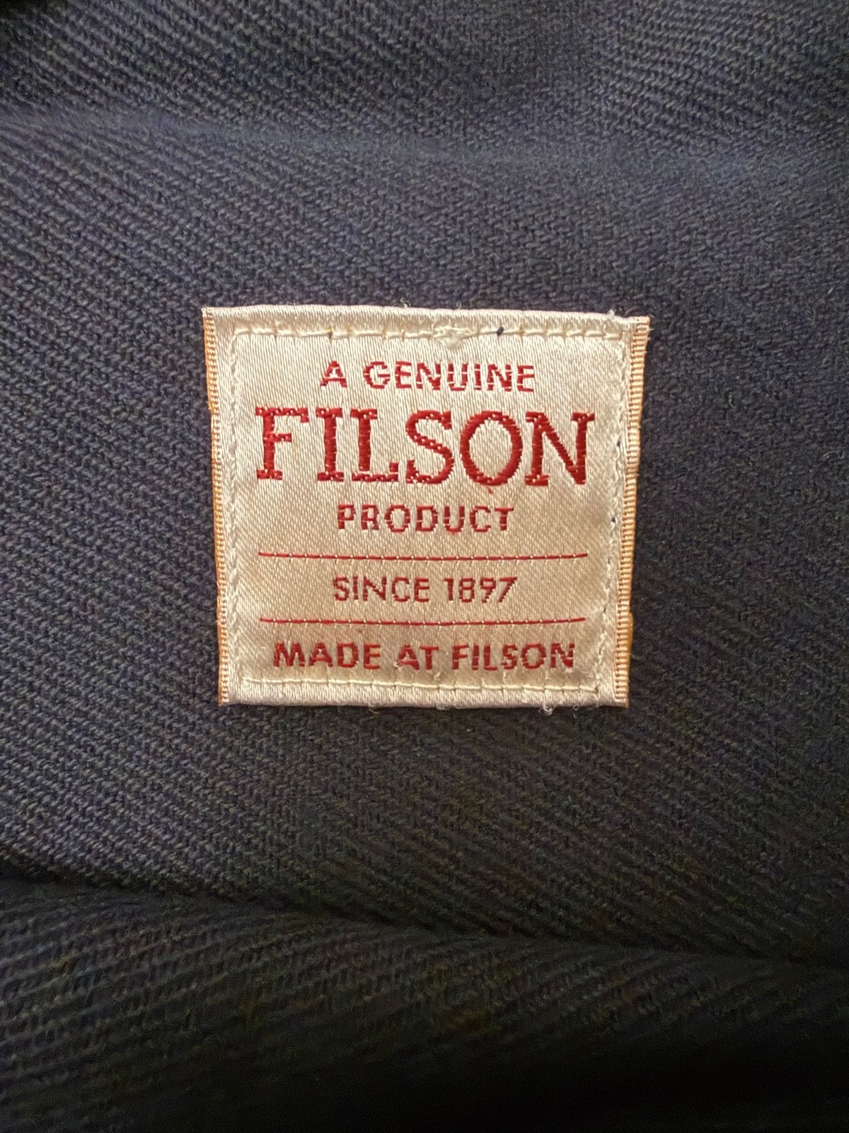 Filson 260 Rugged Twill Open Tote Navy Made in USA Leather Handles Shoulder Ba