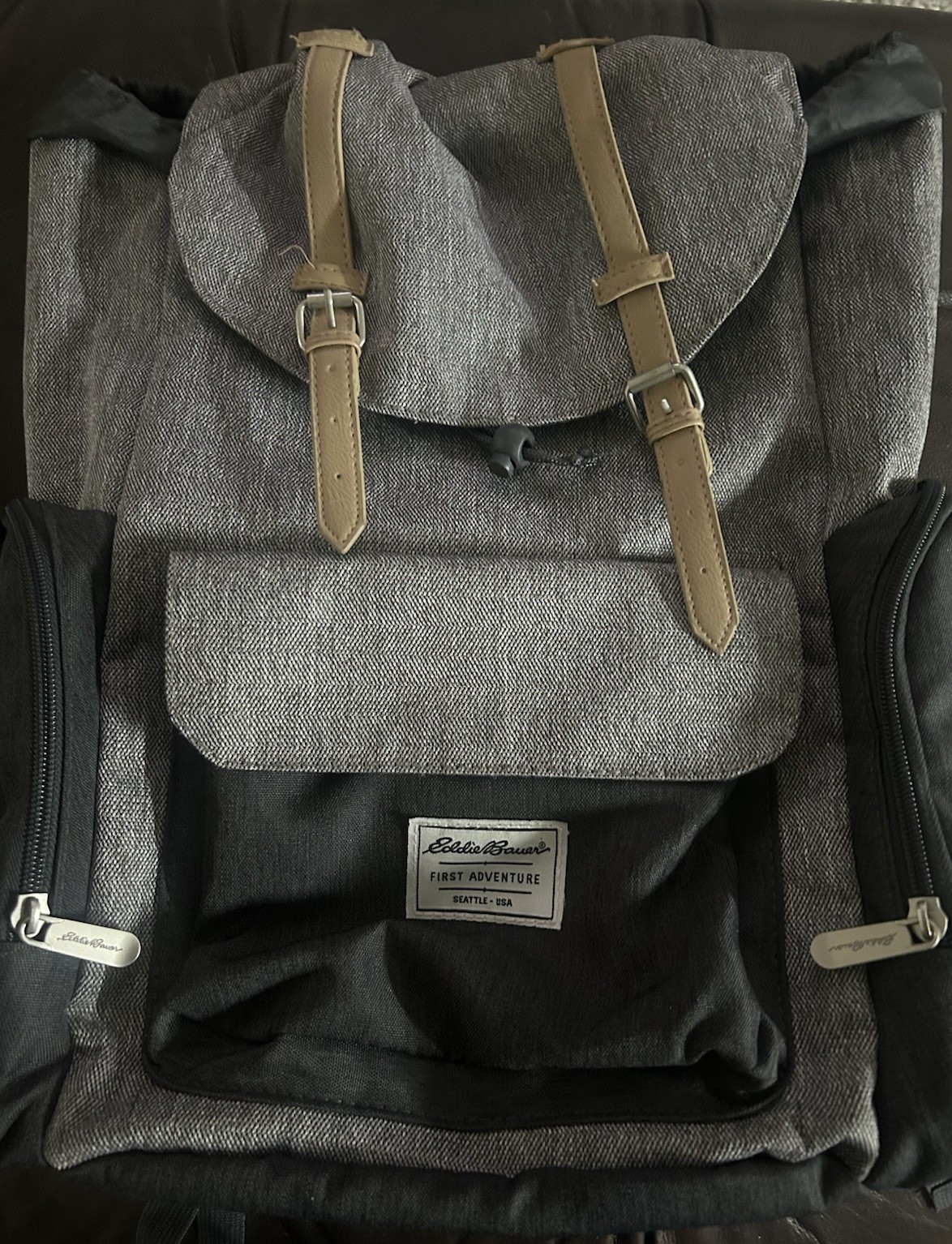 Eddie Bauer First Adventure Insulated Backpack Cooler Bag Gray/Black