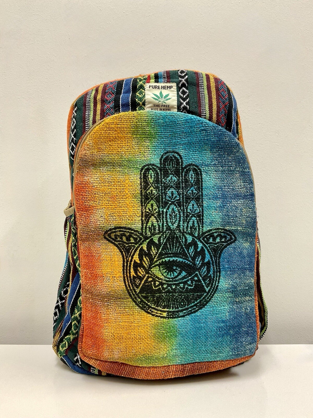 Handmade Eco Friendly Unique Hamsa Pint Pocket Nepal Fair Trade Hiking Boho bag