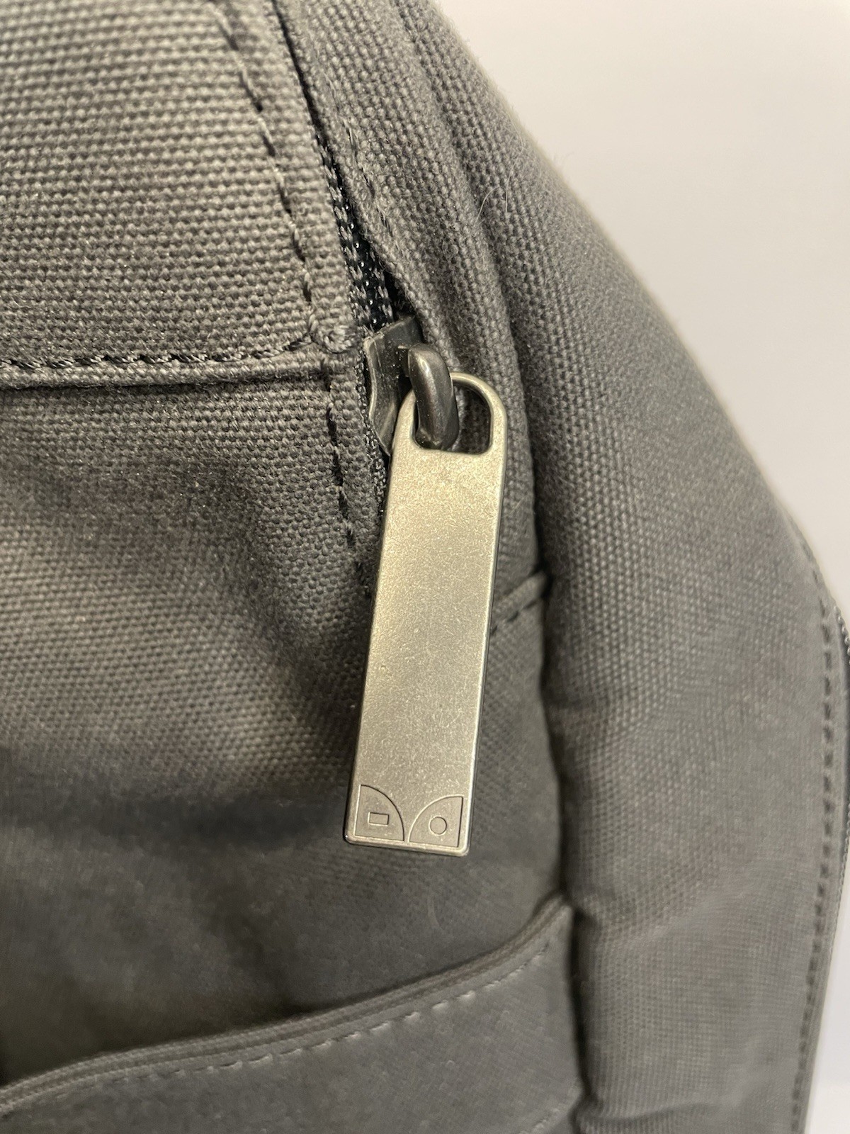 Day Owl DayPack Mini Waxed Canvas Backpack Padded Leather Handles Gray
