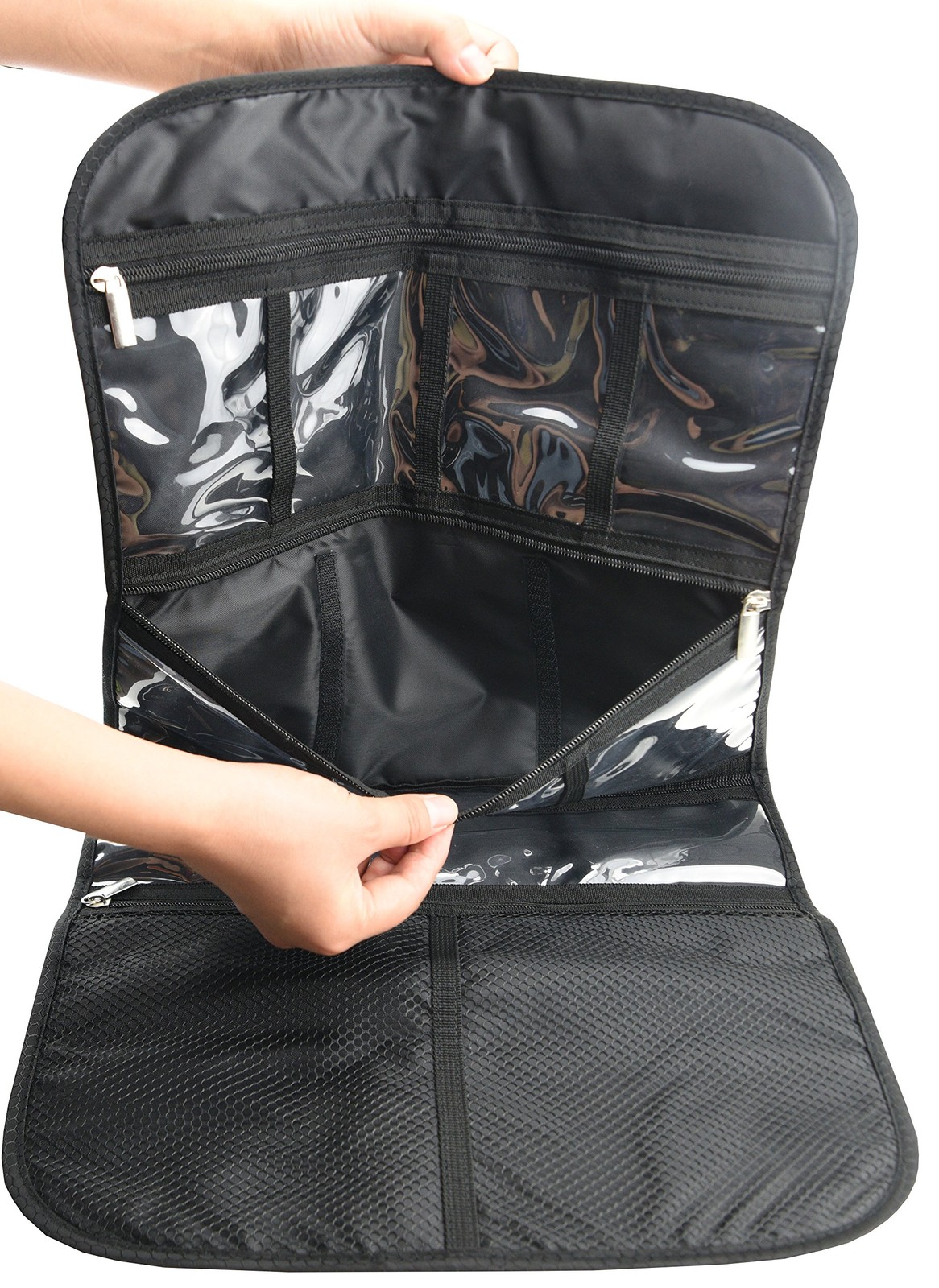Freegrace Premium Hanging Toiletry Bag for Travel – Cosmetic, Large, Black