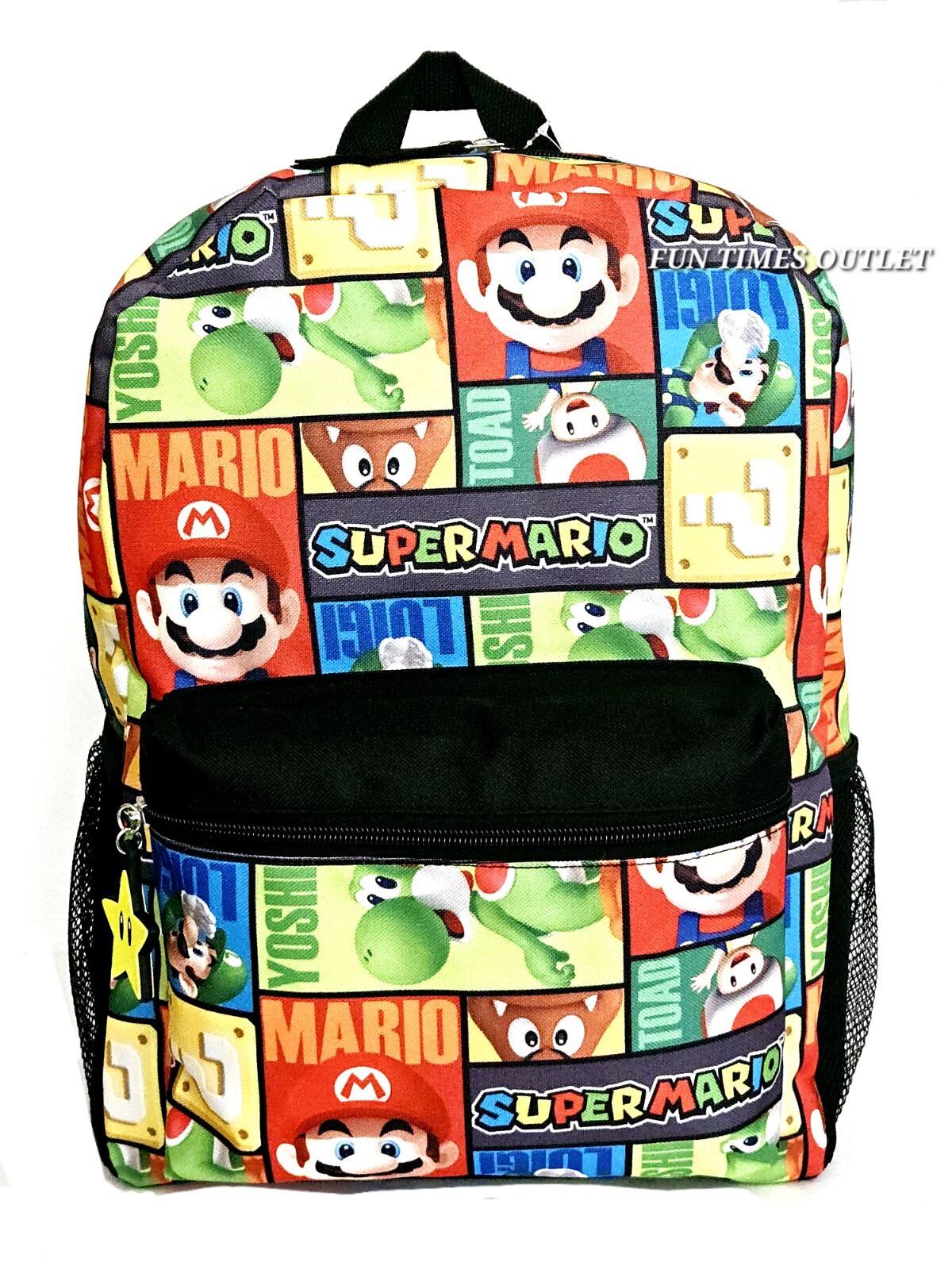 Nintendo Super Mario Bros Boys Large Backpack 16″ School Luigi Toad Yoshi New