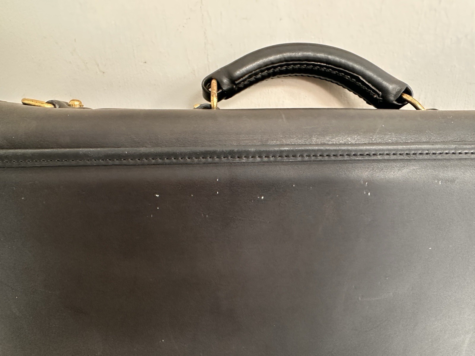 VTG Jack George’s laptop bag briefcase black leather 3 compartment expand