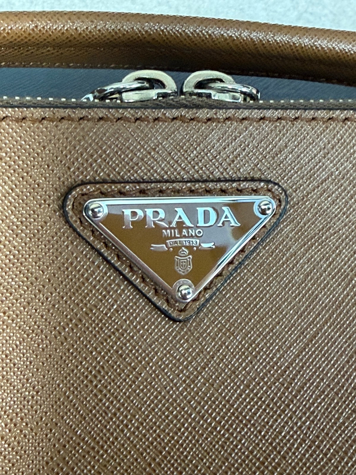 Prada Brique Saffiano Leather Brown Crossbody Bag 2VH069