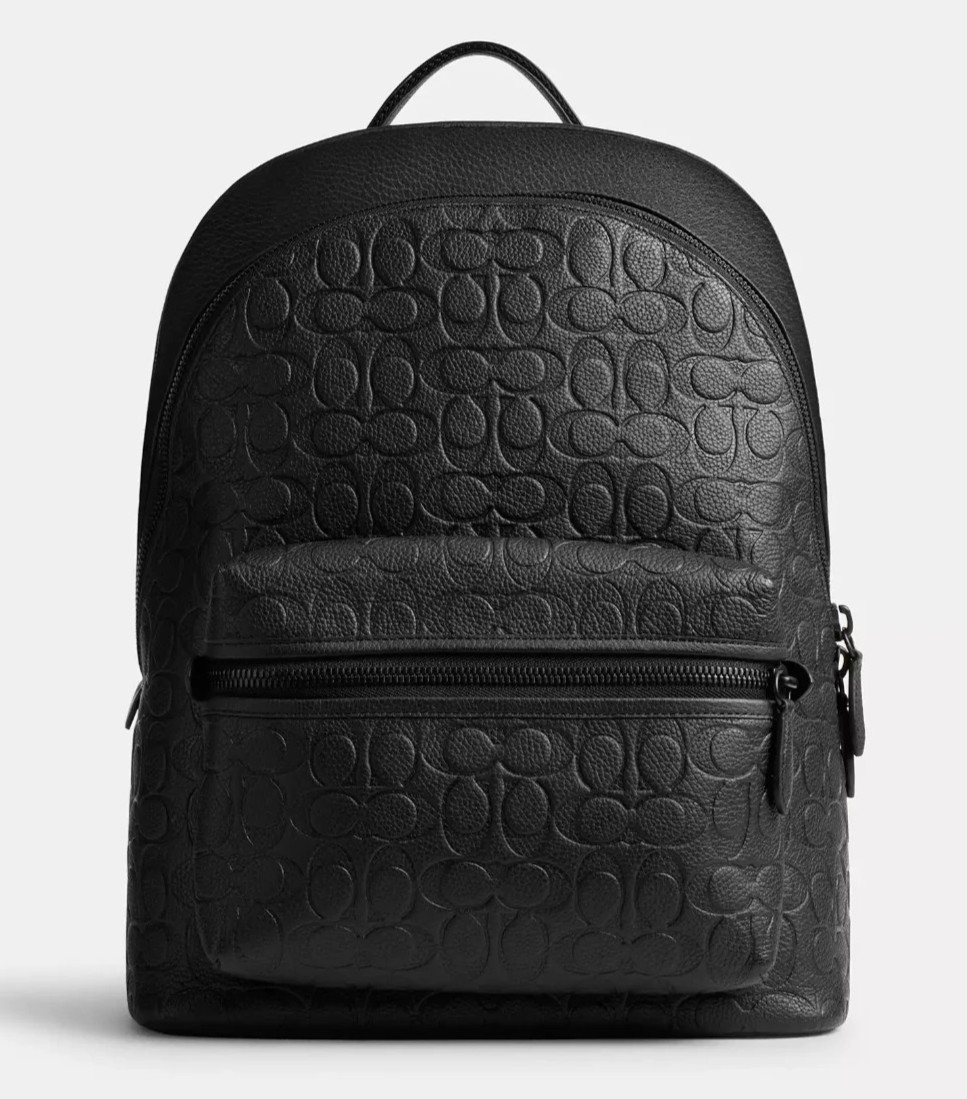 Coach Men’s Black Charter Signature Laptop Leather Backpack (CP117) – NWT