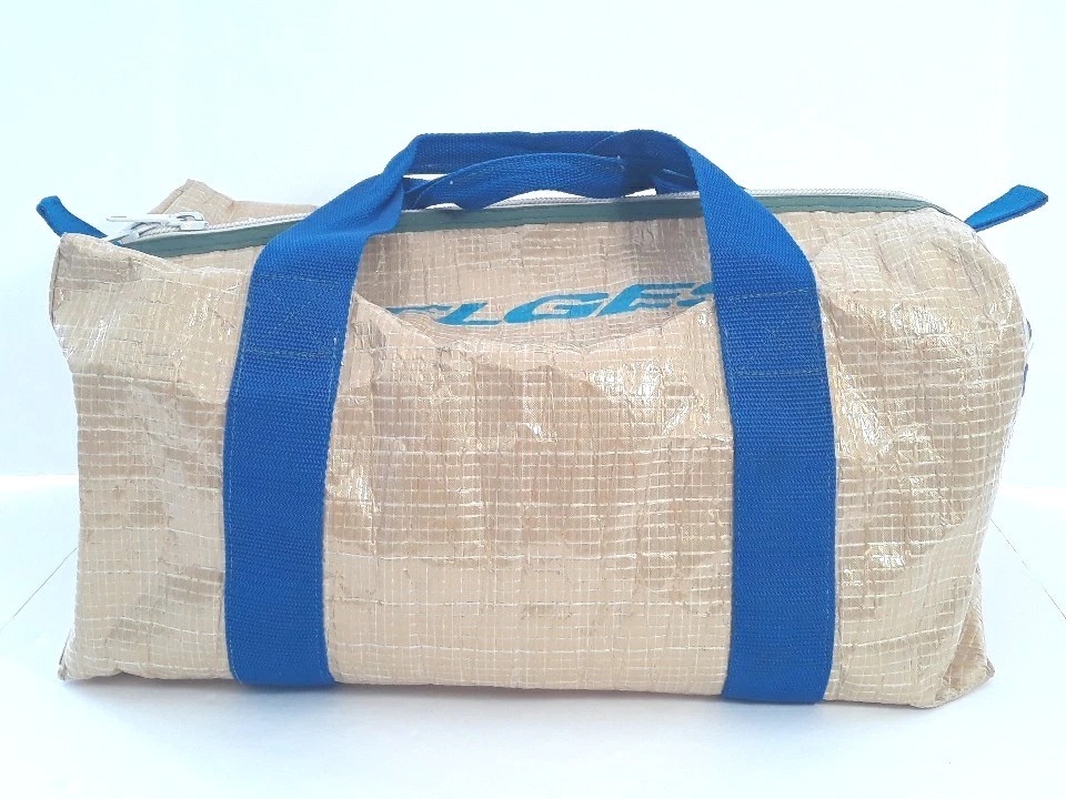 Melges Sailcloth Duffle Bag Side Pocket Vtg Car Racing Stickers Large 20x11x9”