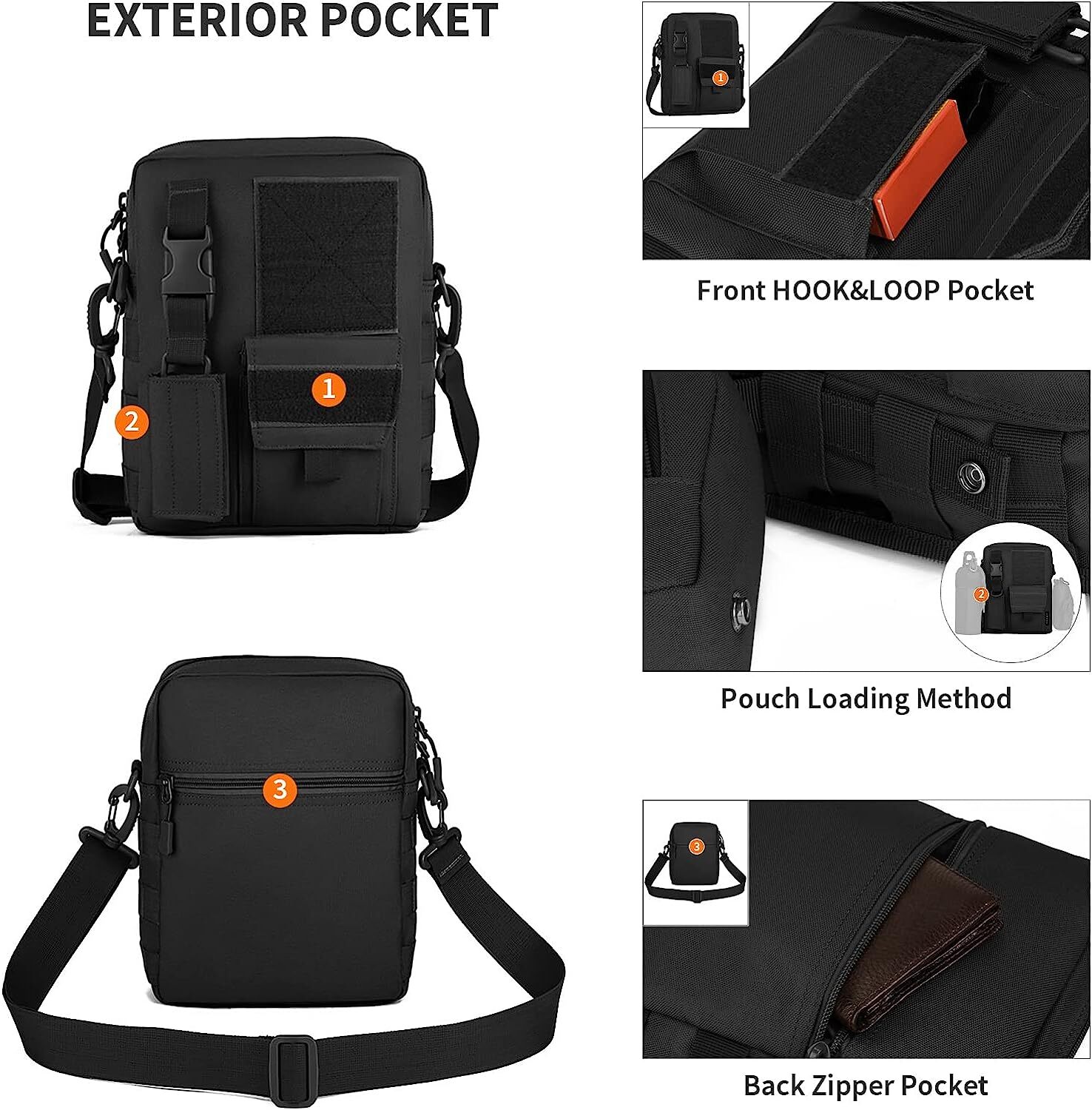 Tactical Messenger Bag MOLLE Sling Pack Briefcase Handbags Utility Carry Satchel
