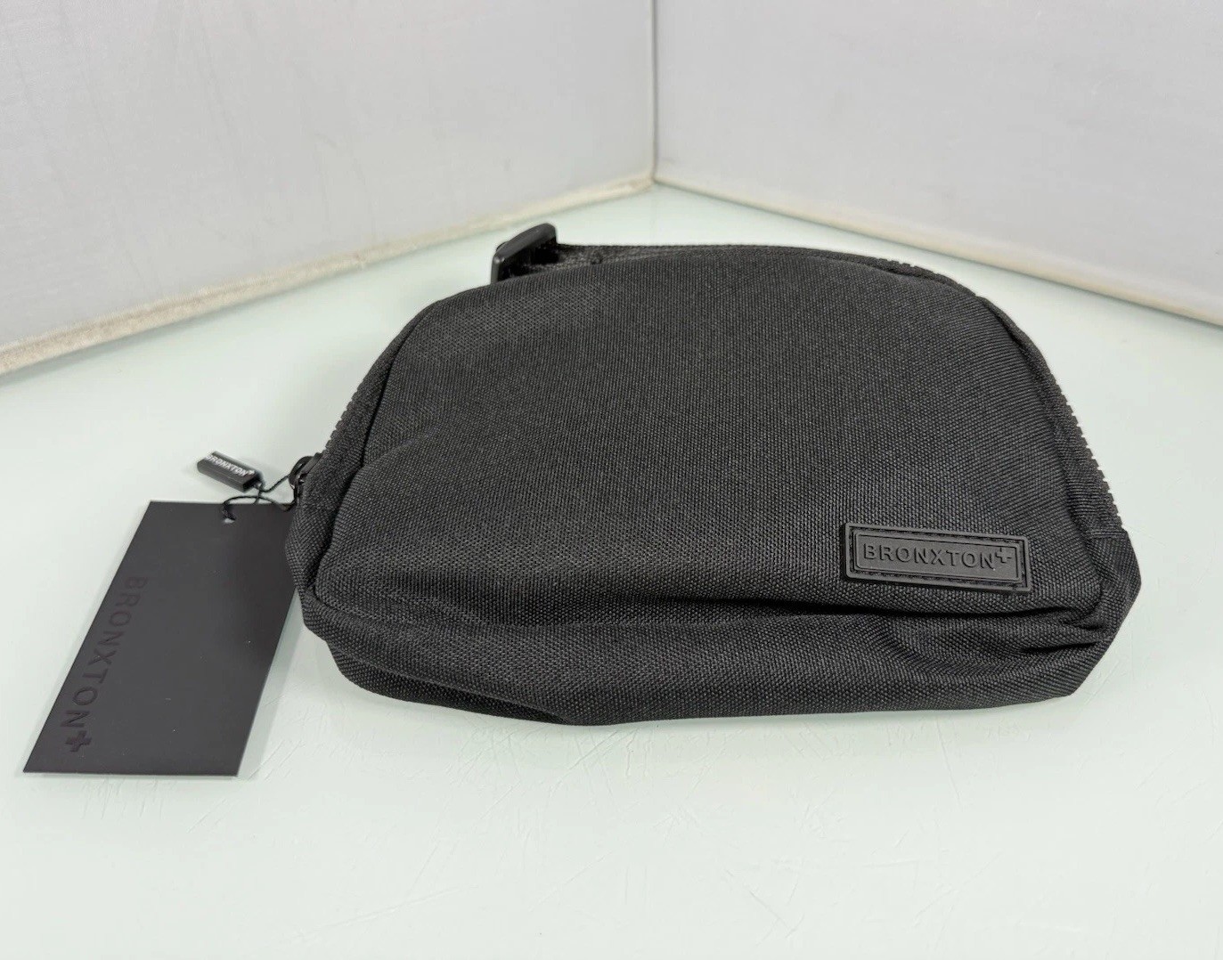 Bronxton BX Crossbody Black Nylon Waist Travel Gym Bag Small Pouch, Unisex NEW