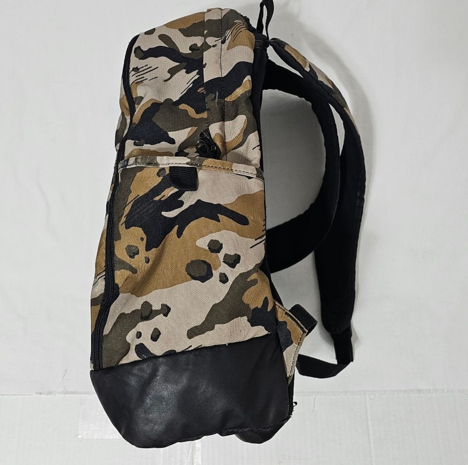 Nike BA5883 Camo Print Backpack – Tan Black White – Durable 100% Polyester