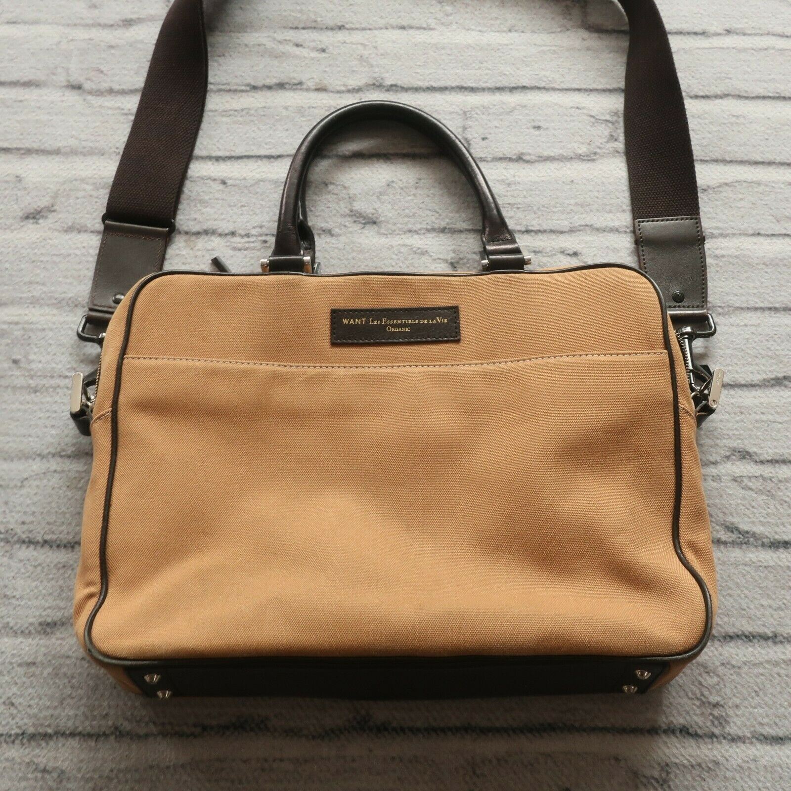 Rare WANT Les Essentiels De La Vie Organic Satchel Briefcase Bag Computer
