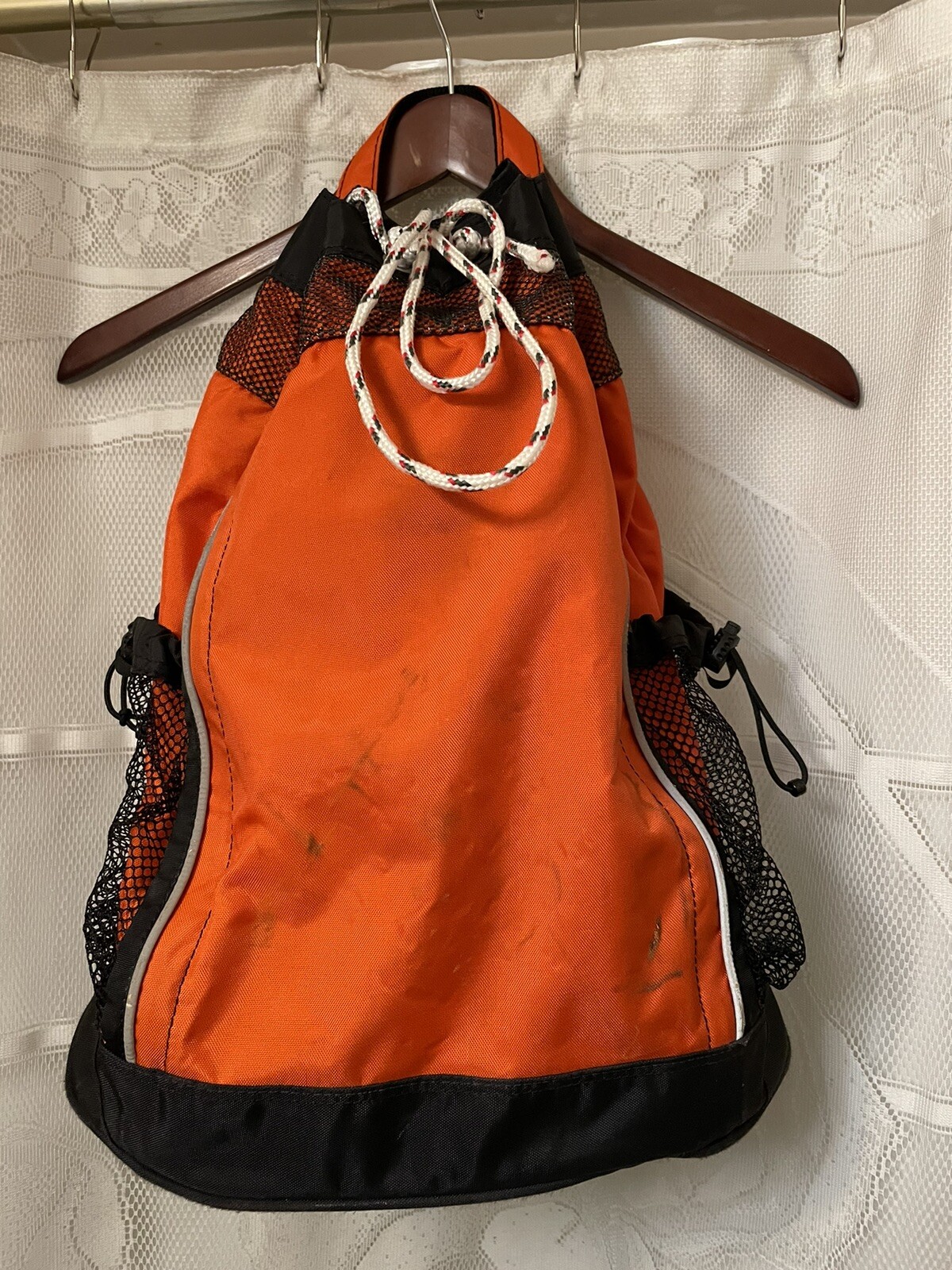 Gear For Sports Orange Travel Drawstring Sling Back Tote Bag. USED SEE PHOTO’s