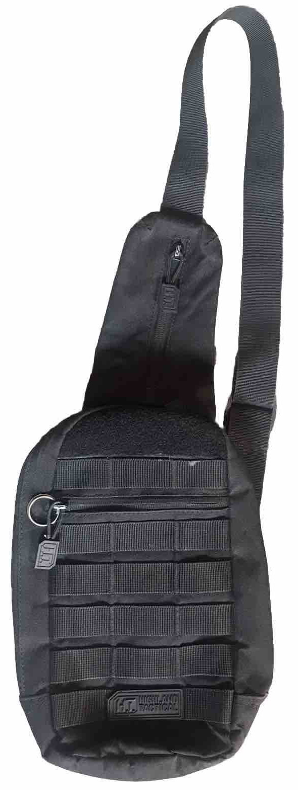 Highland Tactical Sling Bag Black 12″ x 8″ x 2.5″ Nice