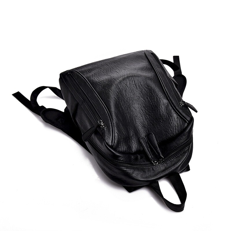 Men’s Large Capacity Leather Backpack, Soft Leather Travel Work Bag Leisure Bag