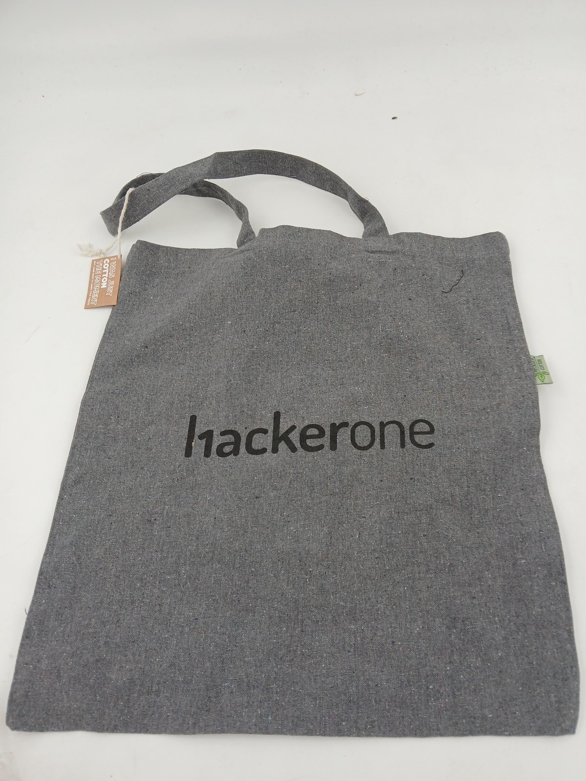 HackerOne Tote Bag Recycled Cotton Gray Eco Friendly Shopper Bag Reusable New