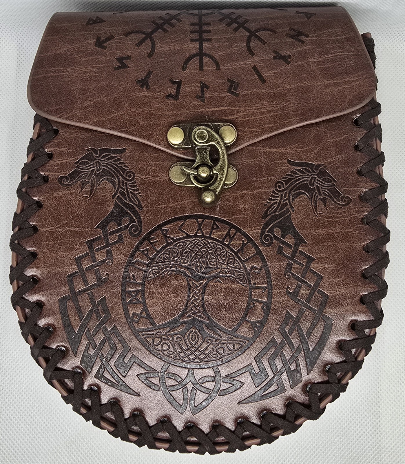 Medieval Costume Renaissance Viking Knight Pirate PU Leather Pocket Belt Bag
