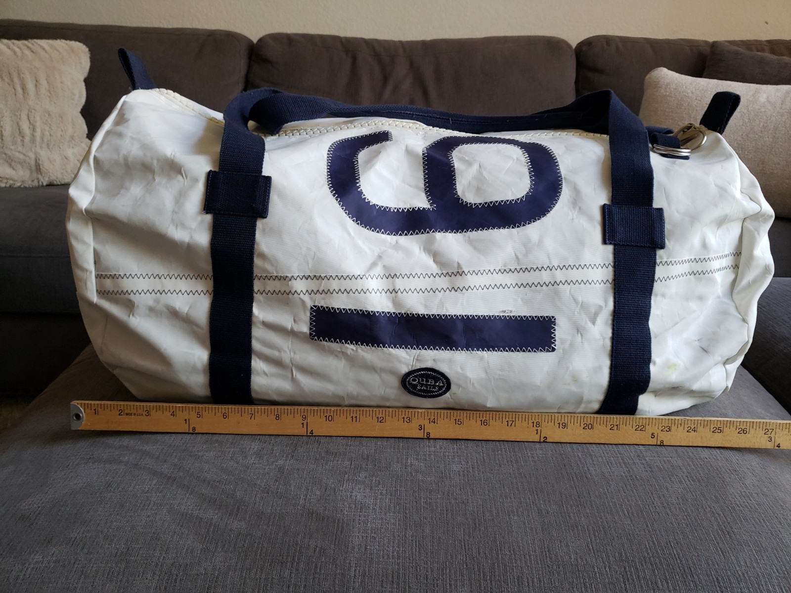 Quba Sails Sailcloth Barrel LARGE Duffle Bag RARE! Cutty Sark Scotch Whiskey