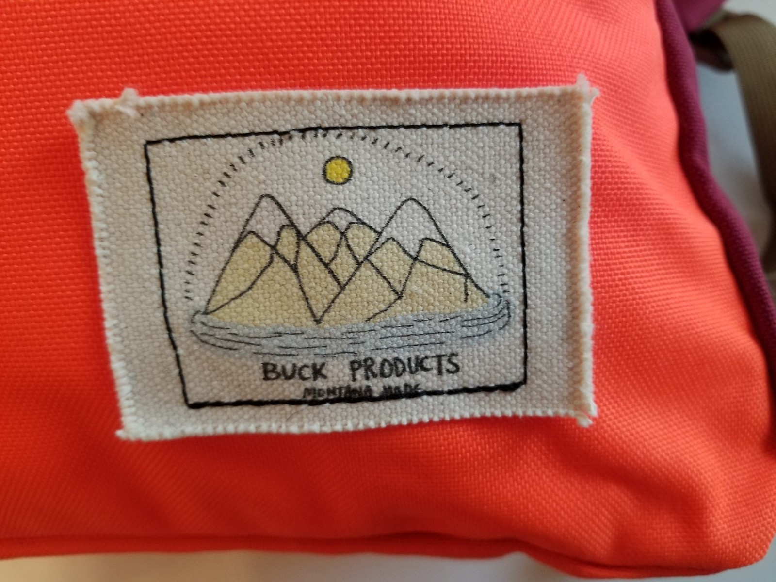 Urban Outfitters Buck Products Montana Made Nap Sack Orange Hiking Backpack New
