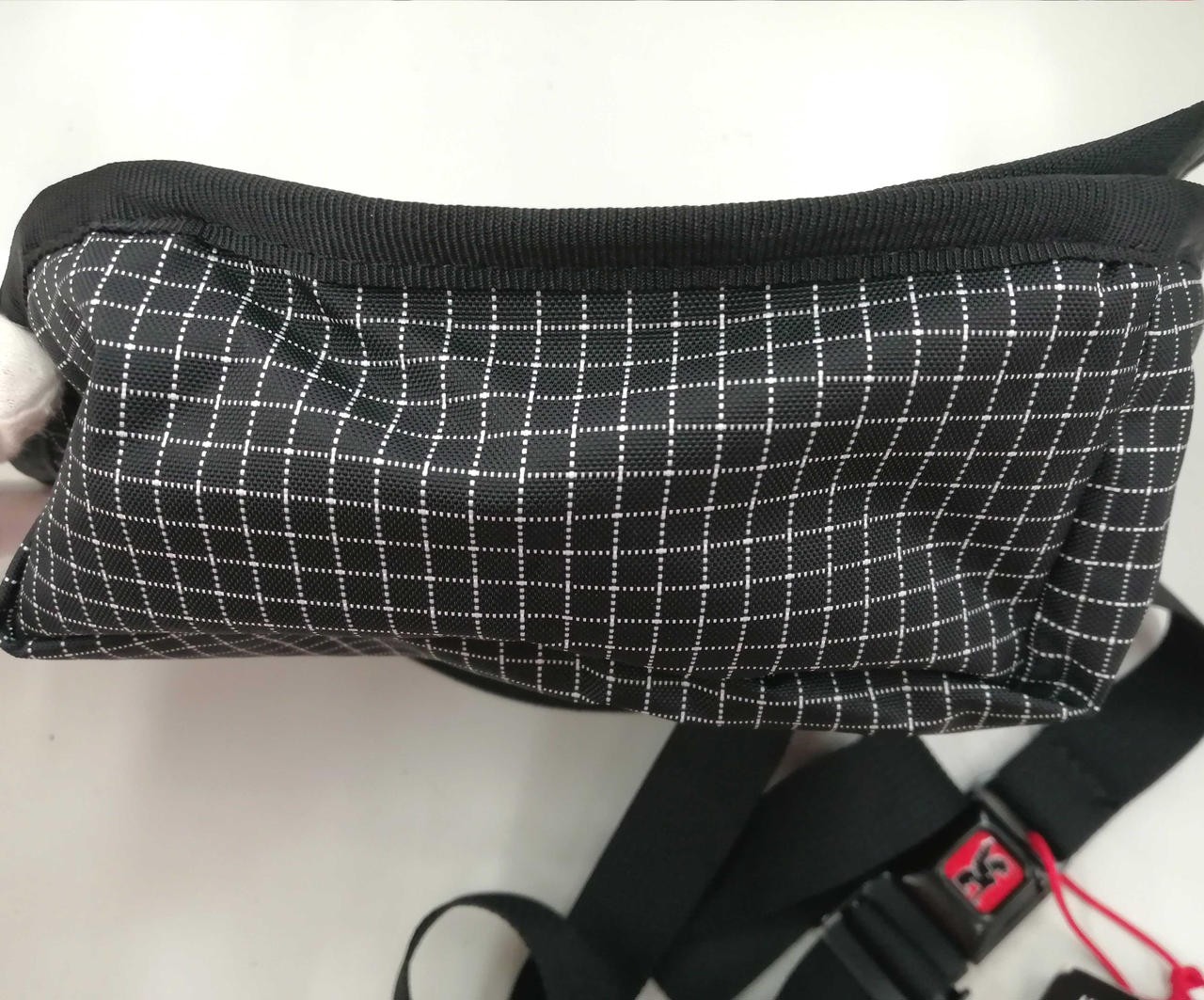 CHROME Box Check Black/White Nylon Messenger Bag