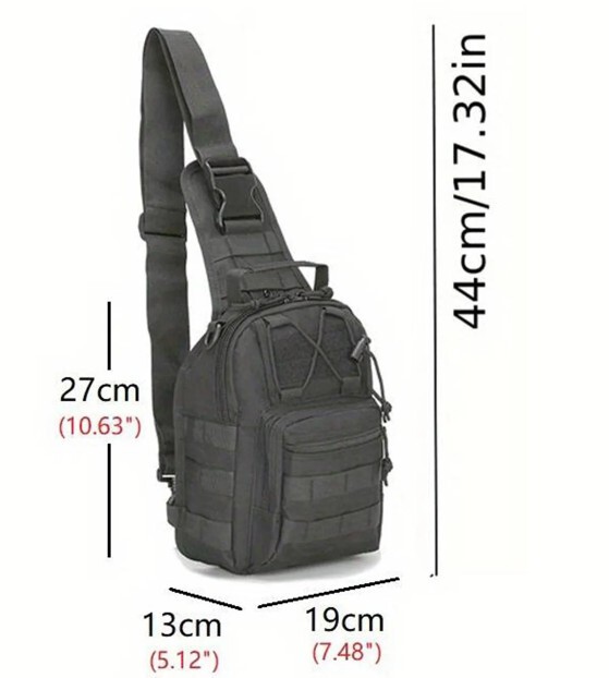 Tactical Backpack Mens Sling Shoulder Bag Molle Travel Outdoor Hiking Chest Pack