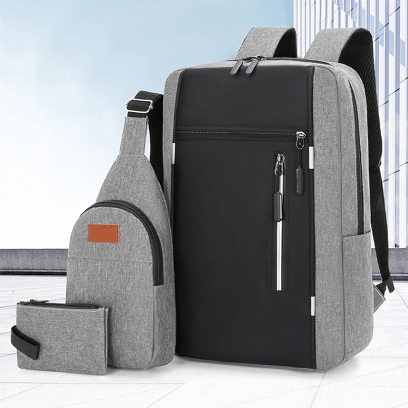New Black Business Laptop Waterproof Backpack Set Travel College School Bag