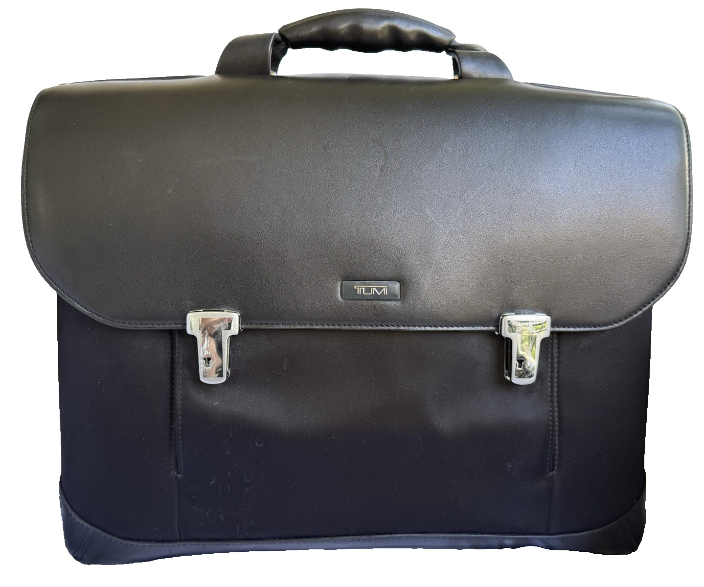 NWT Tumi Formula T Circuit Briefcase 2951DF Leather Nylon Deadstock Complete