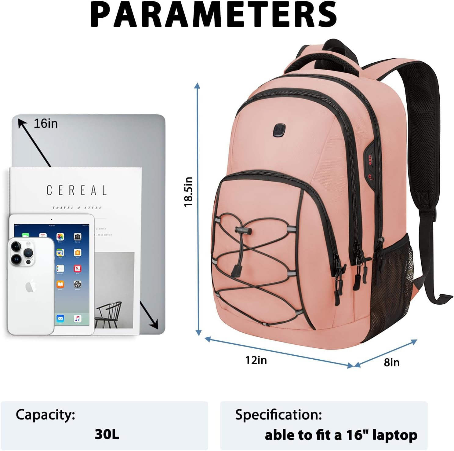Travel Backpack, 17 Inch Laptop Backpack for Men Women, Business Backpack with L