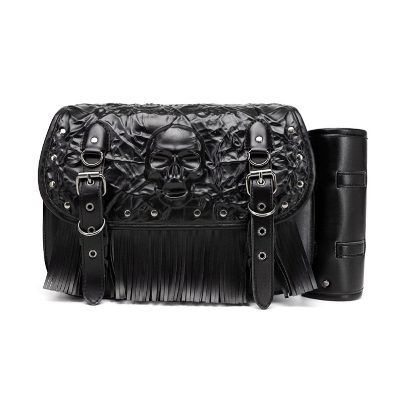 Motorcycle PU Leather Bag Side Tail Luggage Tool Pouch Saddlebag Waterproof