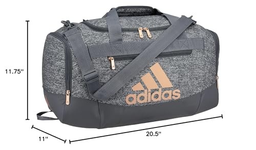 adidas Defender 4 Small Duffel Bag, Jersey Onix Grey/Rose Gold/Onix Grey
