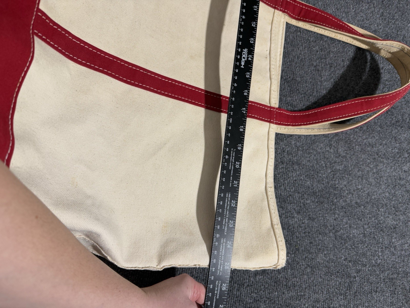 Vintage L.L. Bean Boat And Tote Bag Multi Color Canvas XL Zipper