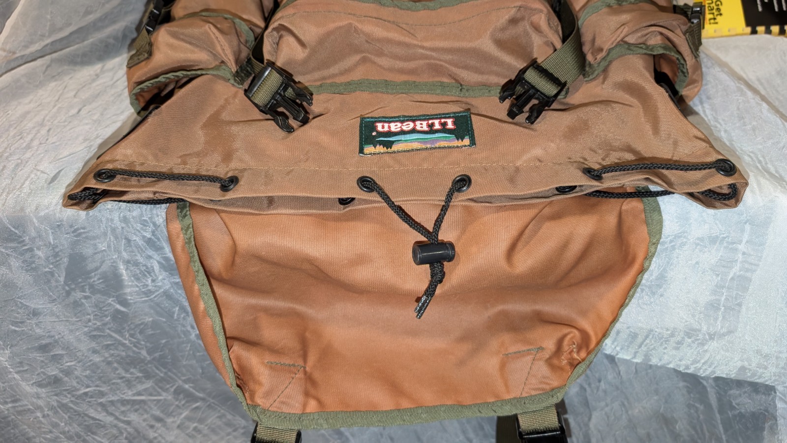 LL Bean Khaki/Olive Green Continental Rucksack Backpack Military Bag Vtg 90s