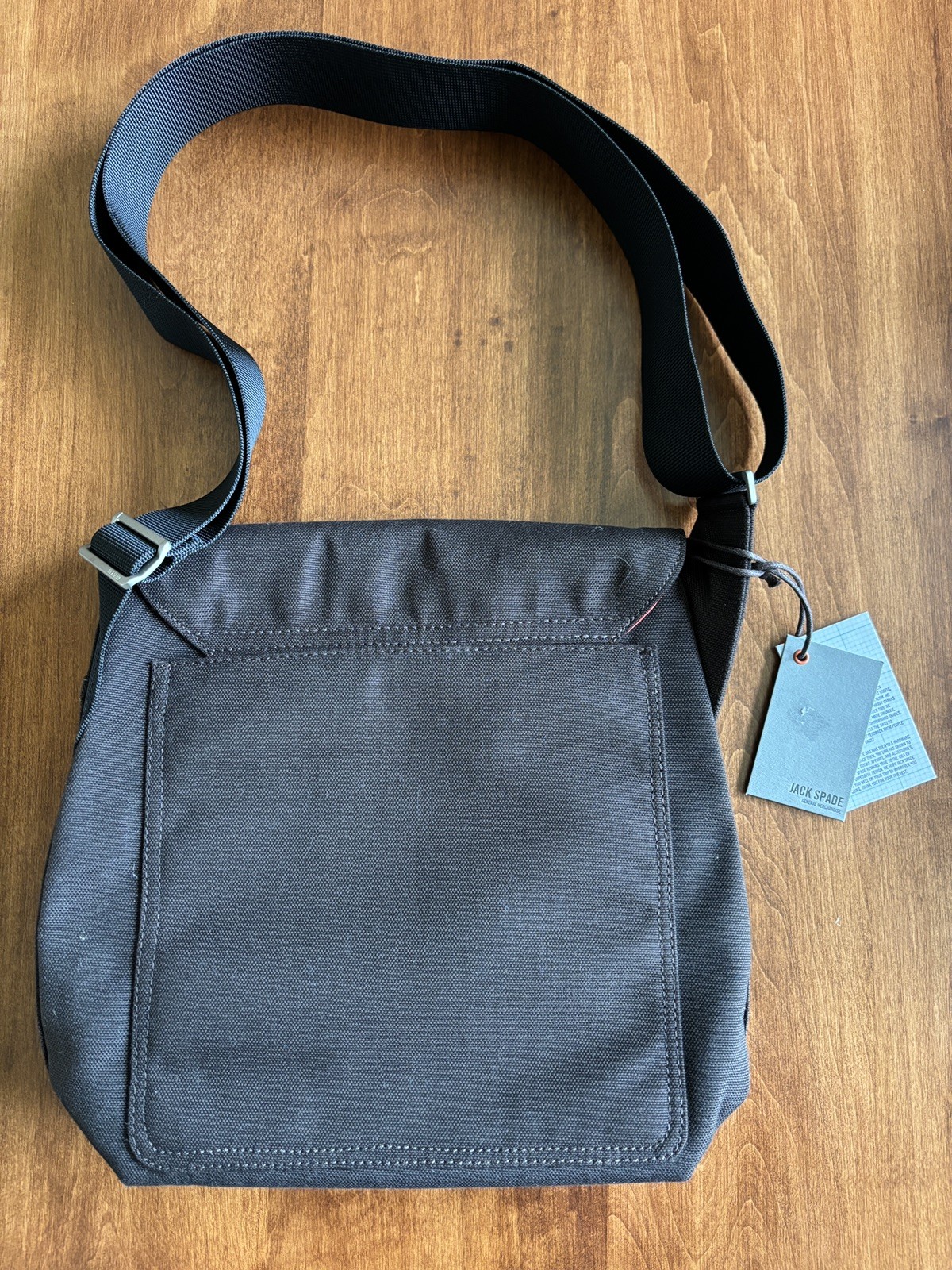 Jack Spade Green St. Canvas Crossbody Chocolate/Brown Messenger Bag Laptop w/Tag