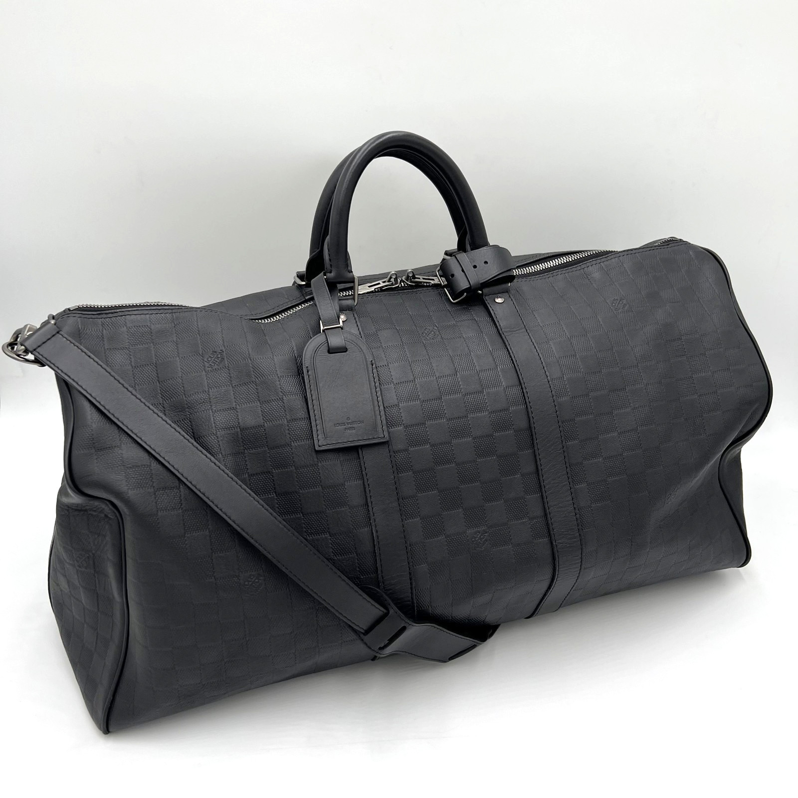 Louis Vuitton Damier Infini Keepall Bandouliere 55 Travel Bag 2way N41144 Auth