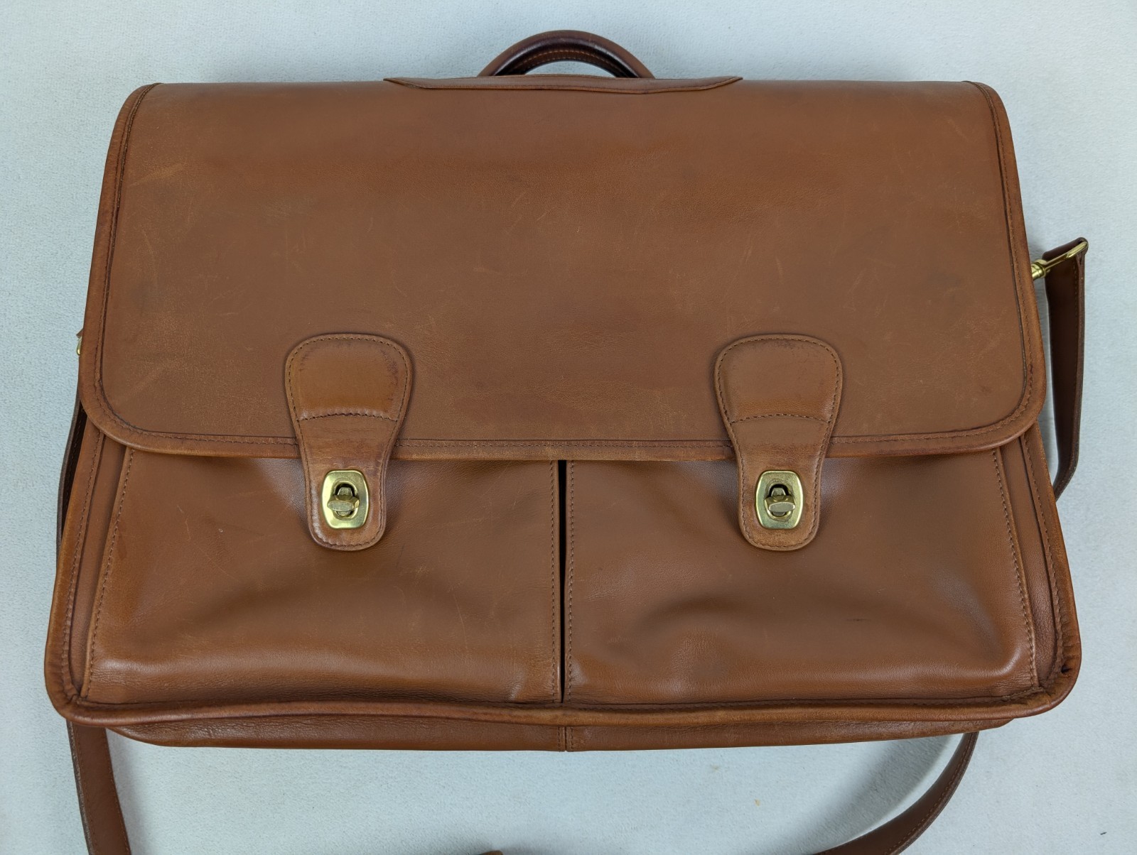 COACH Prescott #0532 British Tan Briefcase Men’s Belt Glove Leather