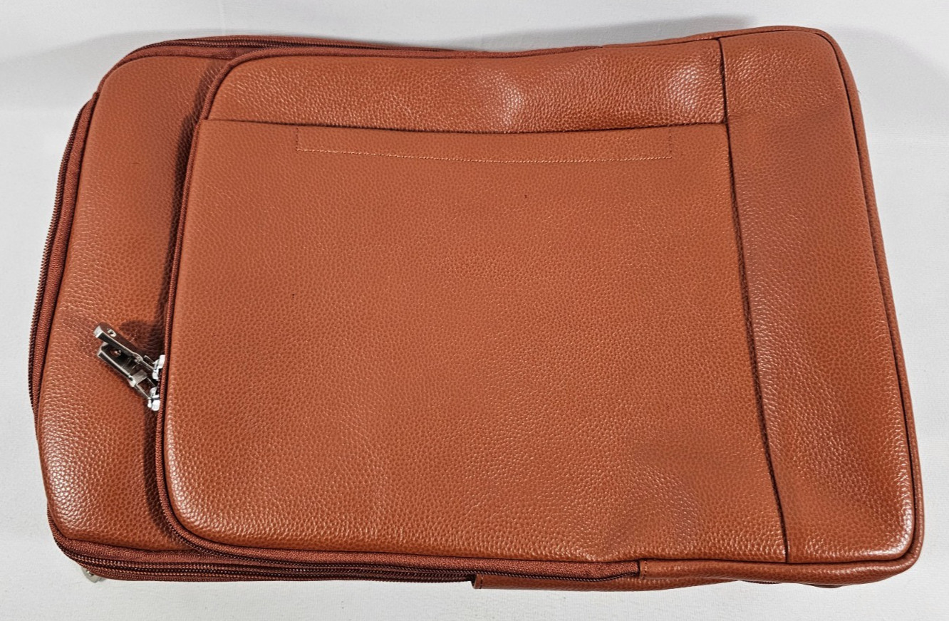 Leather Backpack 15.6″ Laptop Sleeve for Men Women TSA Friendly Travel Brown