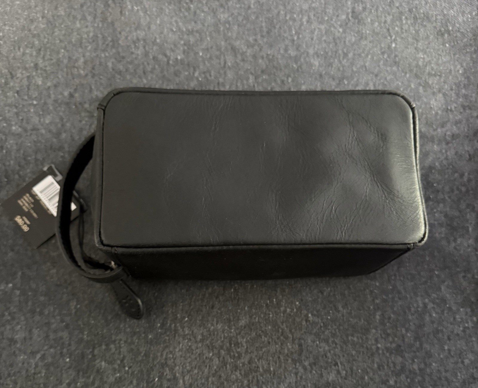 FRYE Vida Black Leather Case Top Zip Single Handle Travel Bag Toiletries New NWT