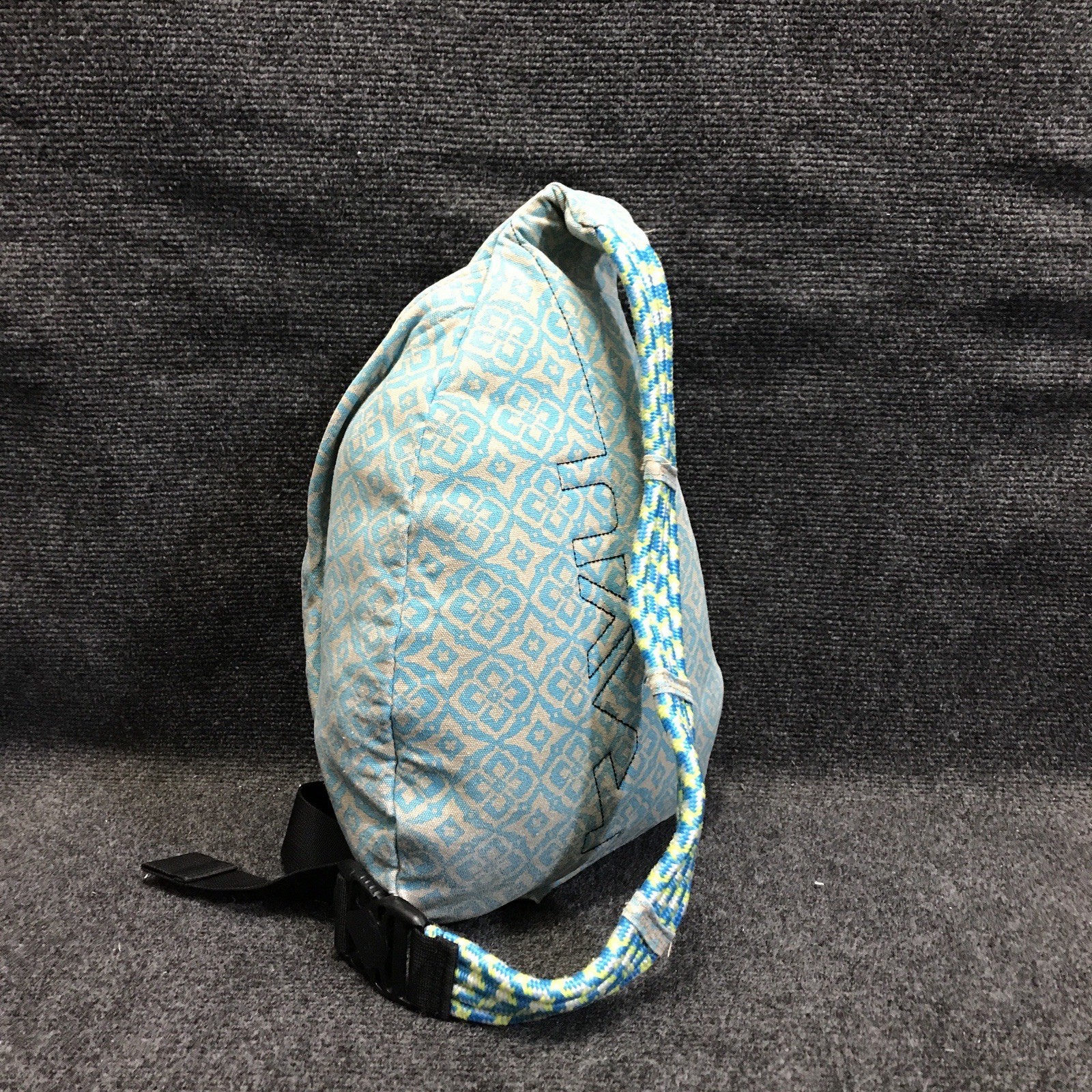 KAVU Rope Sling Pack Blue Tan Geometric Cross Body Outdoor Travel Bag Backpack