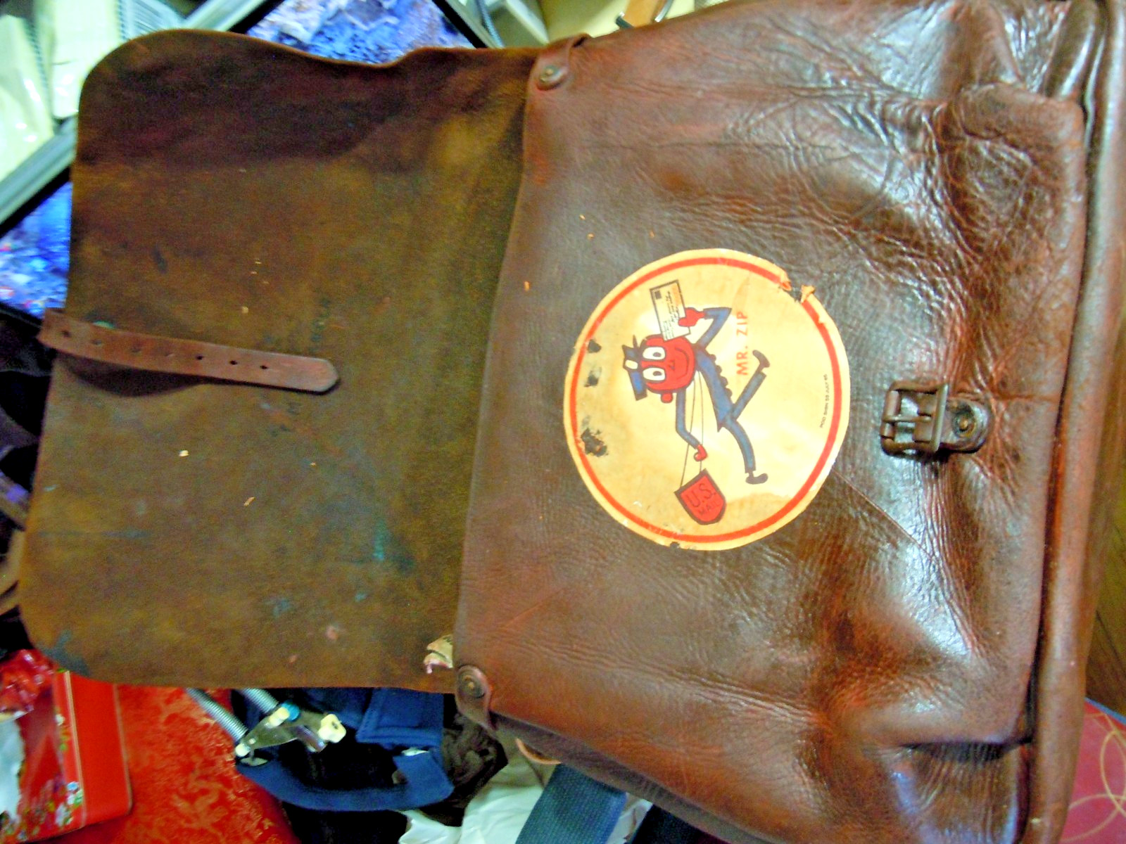 VTG Rare USPS US Leather Mail Postal Carrier Messenger Briefcase Bag # 25