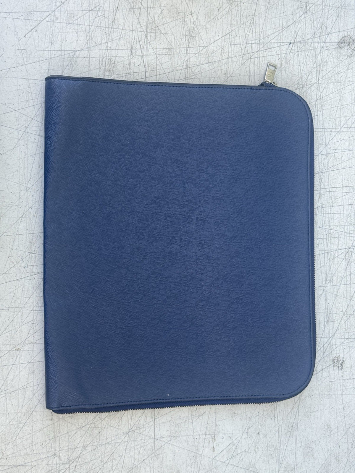 Dan John Faux Leather Dark Blue Zip Around Tech Case Laptop Folder carrier