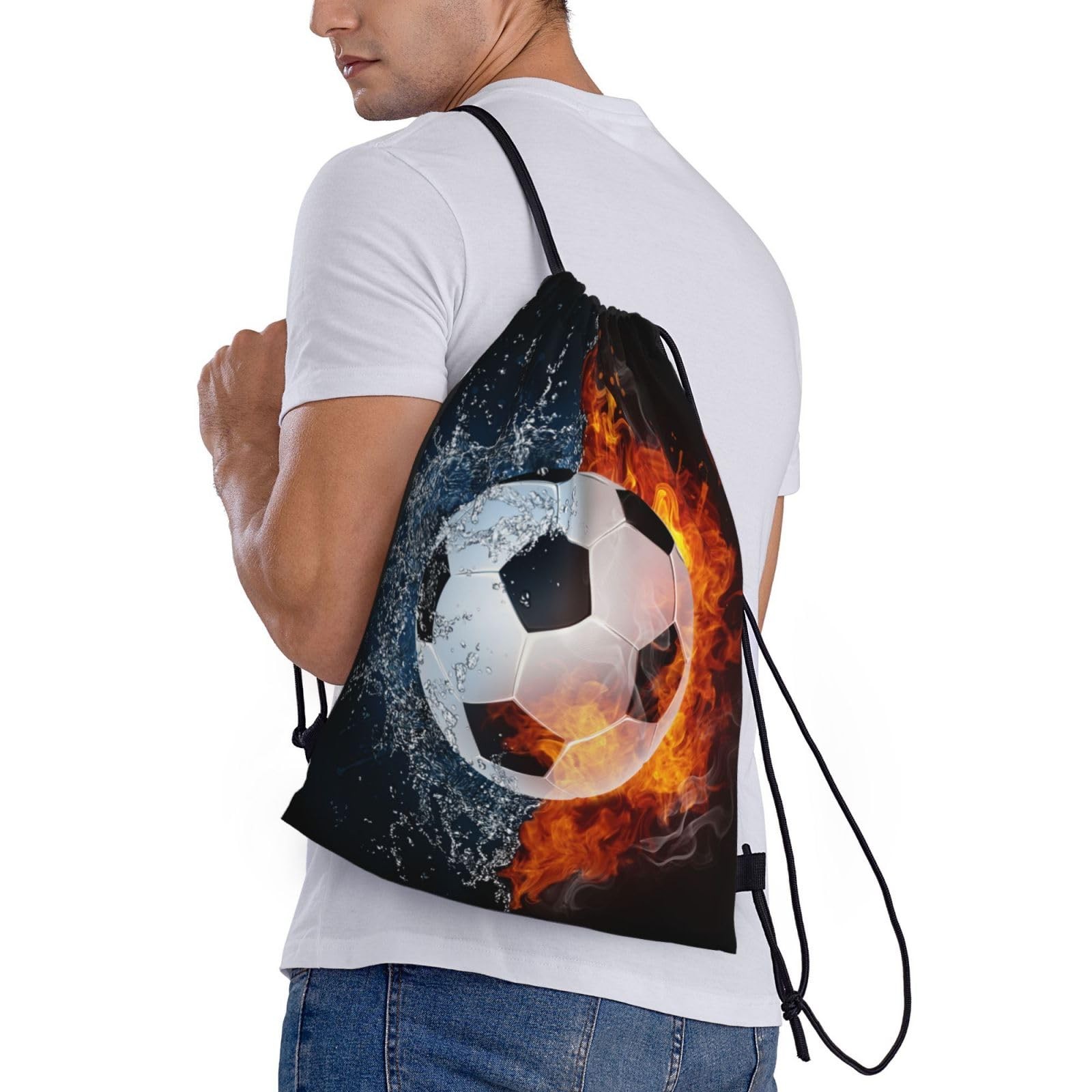 Kids Soccer Drawstring Bags for Boys Girls, Sports-Themed Drawstring Backpack…