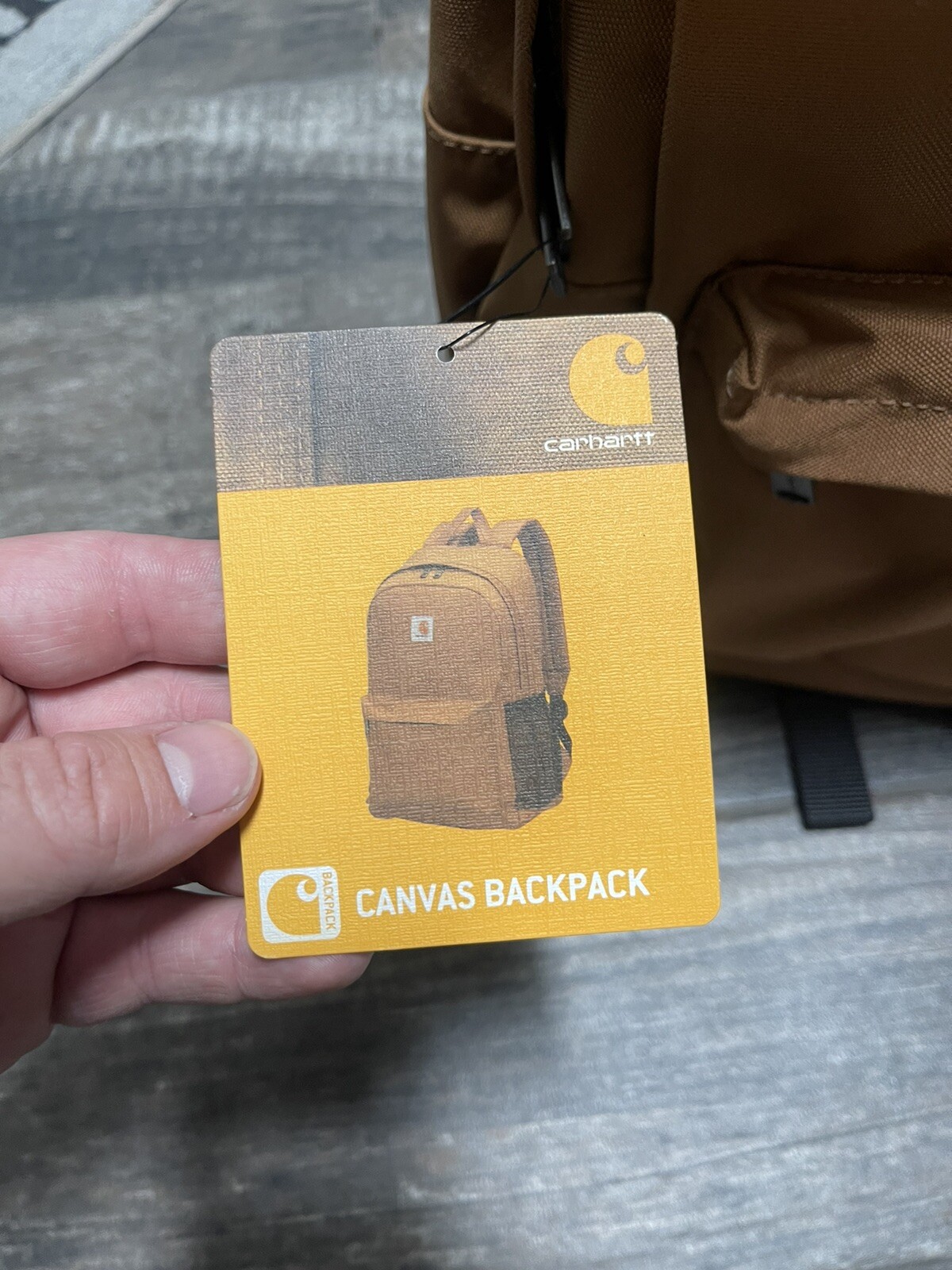 Carhartt Canvas Trade Backpack Back Pack Book Bag Laptop Blue Badge Patch