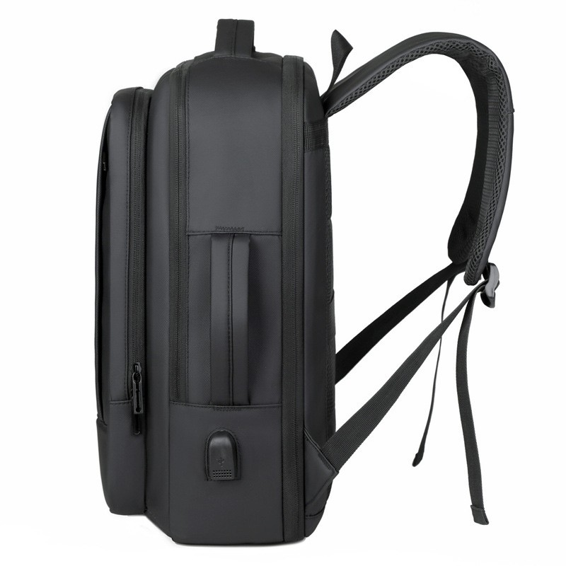 Large-Capacity Leather-Look Laptop Backpack