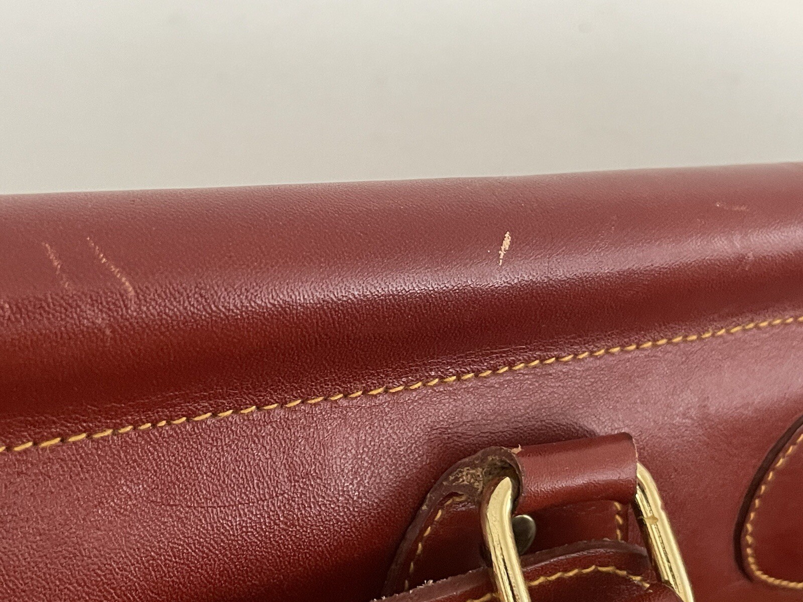 VTG ‘Old Leather’ KOY LEATHER GOODS STRINGER BAG Messenger Briefcase Laptop Case