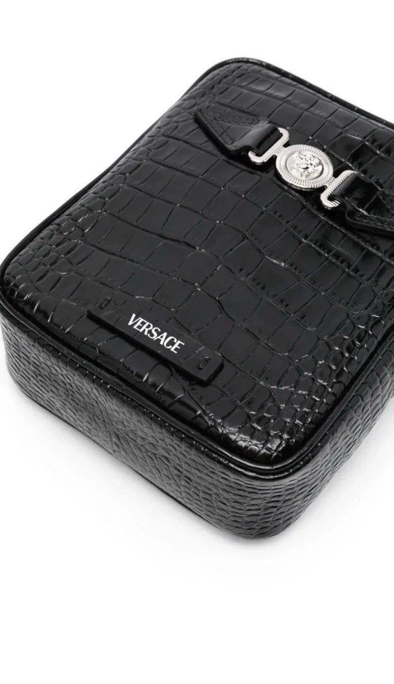 Versace Medusa Biggie crocodile-embossed crossbody bag $1400