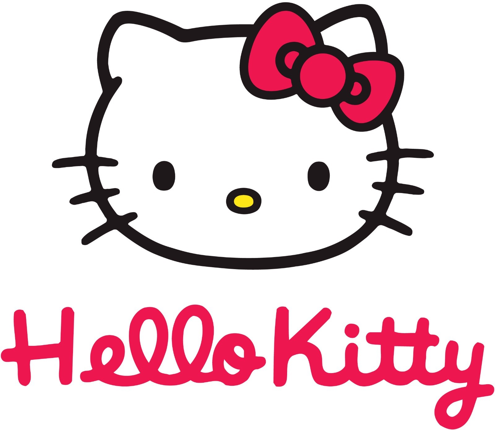 UNISEX HELLO KITTY TRAVELER BAG BLACK AND NEON PINK ADJUSTABLE STRAP