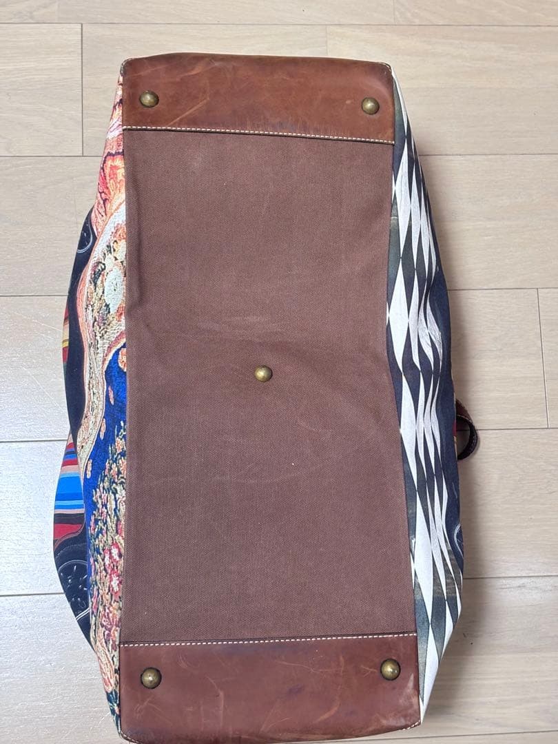 Paul Smith Boston Bag Mini Cooper Print Canvas Leather Colorful Travel Tote