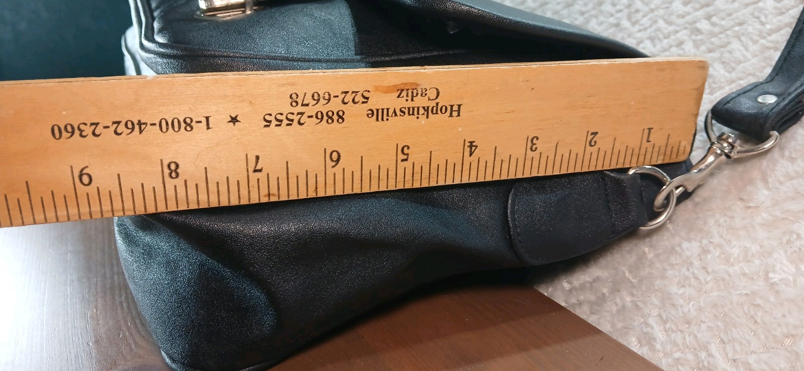 Unicco – Black Leather Bag – Document Holder – 12.5 x 8 x 3″ – Excellent Cond