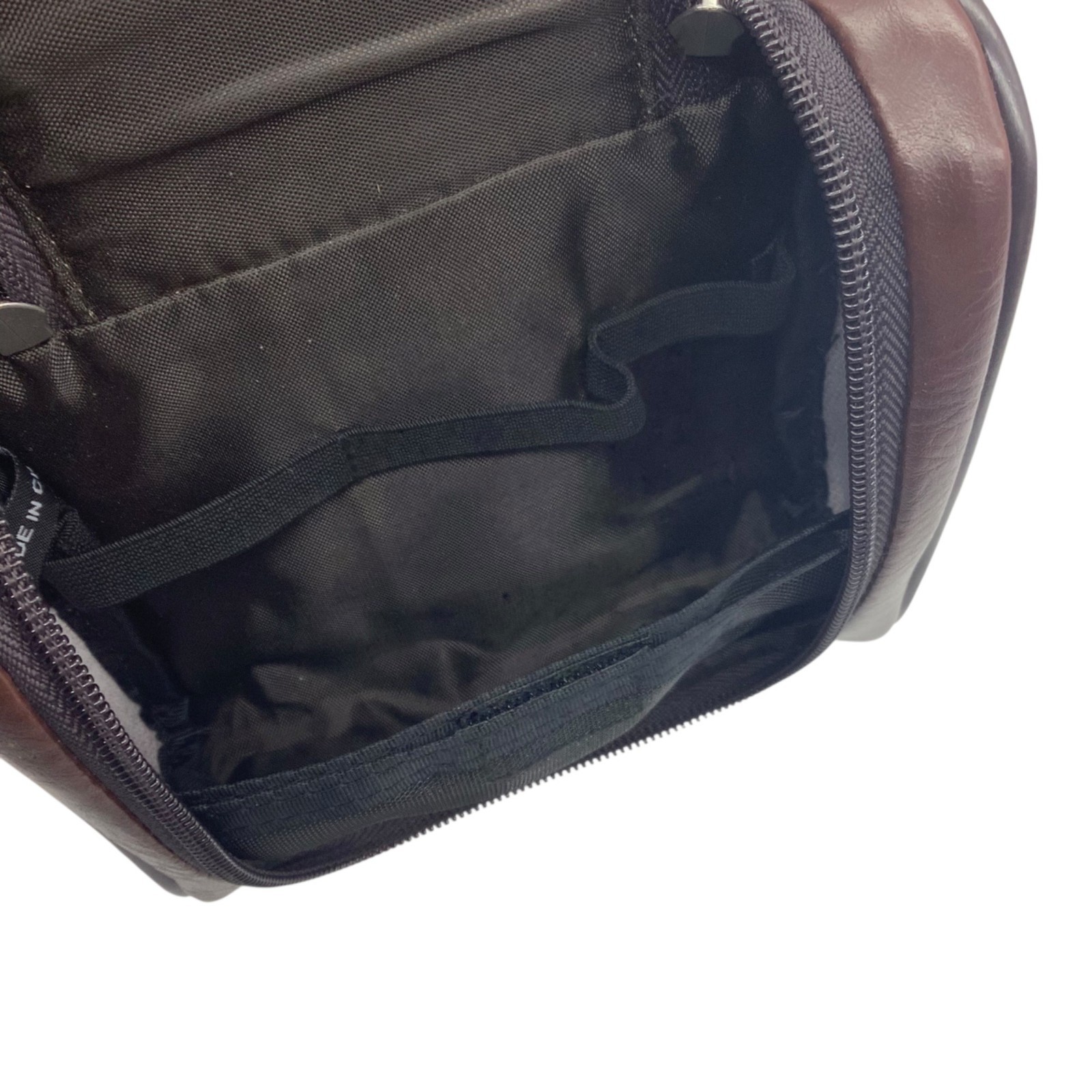 Perry Ellis Portfolio Brown Toiletry Bag Zipper Compartments 6”x5.5”x2”